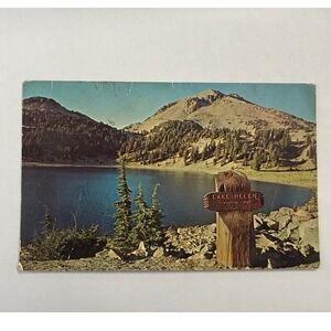 Vintage Lassen Peak Lake Helen Postcard Lassen Volcanic National Park CA S-1029
